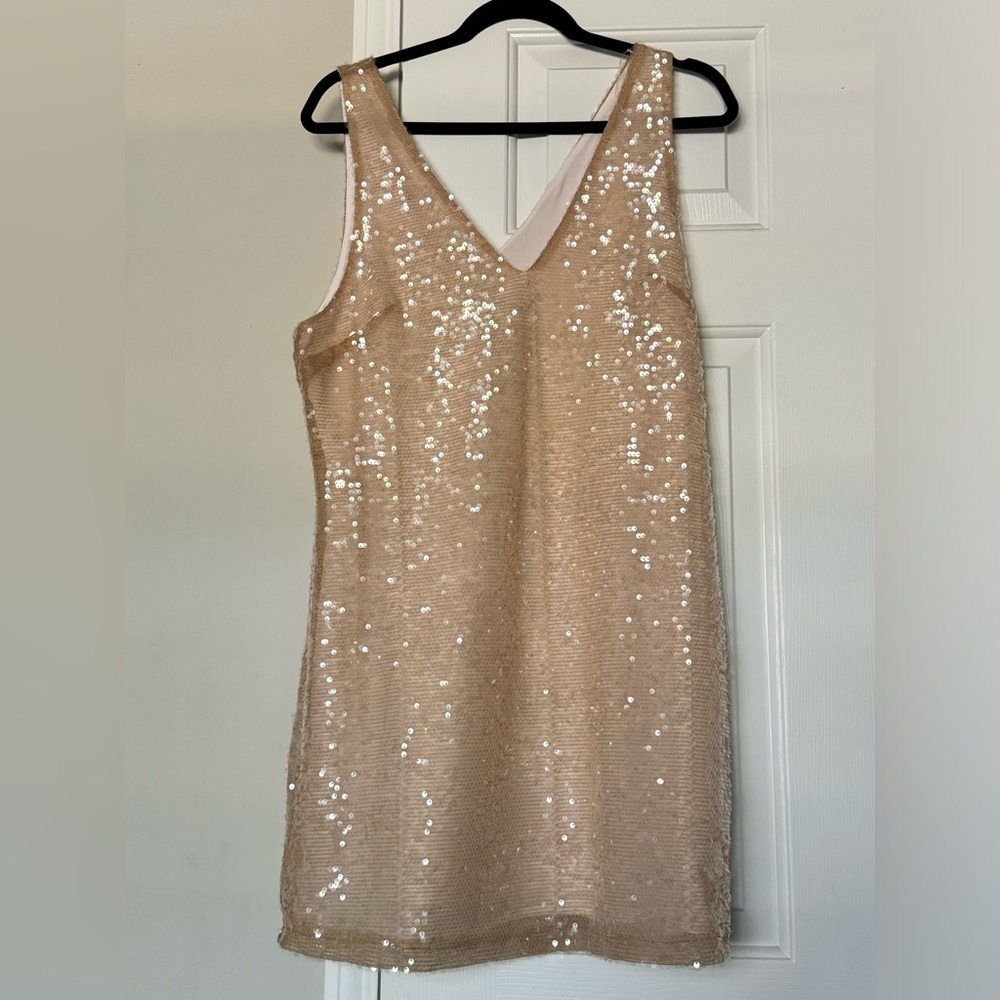 NWT Target sequin dress , mini , knee length party dress champagne color